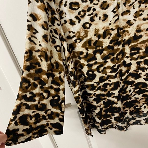 Ruby Rd. Leopard Print Long Sleeve Blouse. Large. Animal Print. Cute. Chic. - Picture 5 of 9